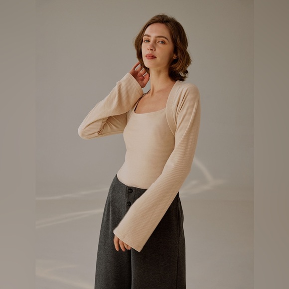 NWOT Nap Loungewear Square Neck Ribbed Top - Picture 3 of 14